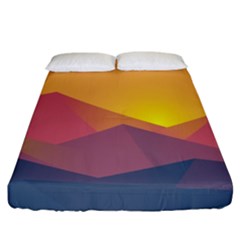 Image Sunset Landscape Graphics Fitted Sheet (california King Size) by Sapixe