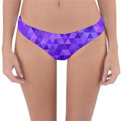 Purple Triangle Purple Background Reversible Hipster Bikini Bottoms by Sapixe