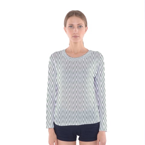 Vintage Pattern Chevron Women s Long Sleeve Tee by Sapixe