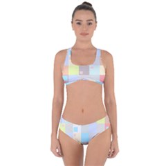 Pastel Diamonds Background Criss Cross Bikini Set by Sapixe