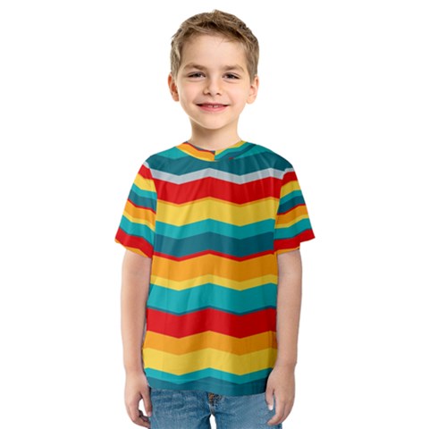 Retro Colors 60 Background Kids  Sport Mesh Tee by Sapixe