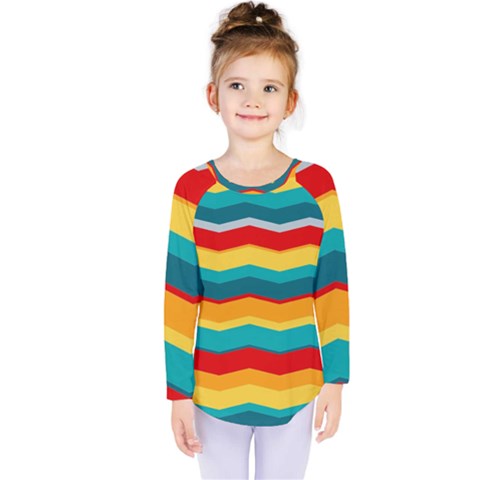 Retro Colors 60 Background Kids  Long Sleeve Tee by Sapixe