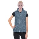 Damask Blue Women s Button Up Vest View1