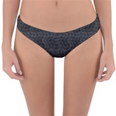 Wavy Grid Dark Pattern Reversible Hipster Bikini Bottoms by dflcprints