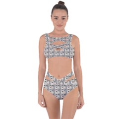 Vintage Girl With Basket Comic Bandaged Up Bikini Set 