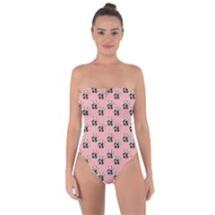 Panda With Bamboo Pink Tie Back One Piece Swimsuit
