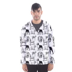 Dog Pattern White Hooded Windbreaker (men)