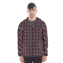 Vintage Floral Black Hooded Windbreaker (men)