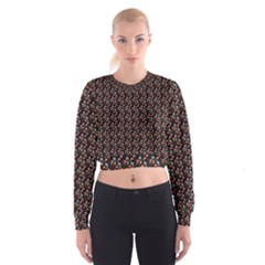 Vintage Floral Black Cropped Sweatshirt