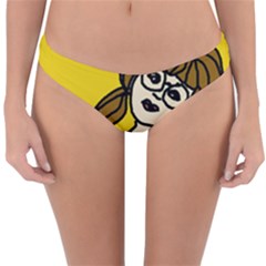 Girl With Popsicle Yellow Background Reversible Hipster Bikini Bottoms by snowwhitegirl