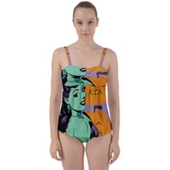 Zombie Retro Girl Twist Front Tankini Set by snowwhitegirl