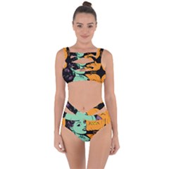 Zombie Retro Girl Black Bandaged Up Bikini Set 