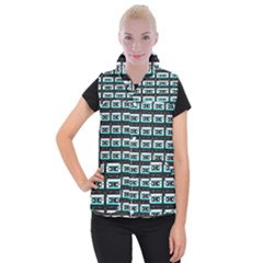 Aqua Cassette Women s Button Up Vest by snowwhitegirl