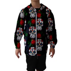 Skull Pattern Black Hooded Windbreaker (kids)