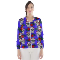 Skull Pattern Blue Windbreaker (women) by snowwhitegirl