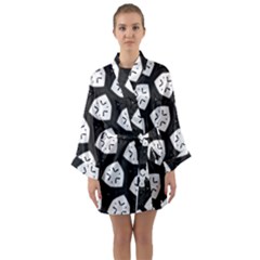 Black And White Long Sleeve Kimono Robe by Simbadda