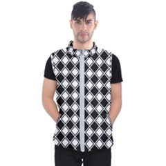 Square Diagonal Pattern Seamless Men s Puffer Vest by Simbadda