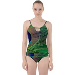 Peacock Feather Macro Peacock Bird Cut Out Top Tankini Set by Simbadda