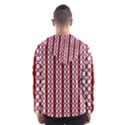 Circles Lines Red White Pattern Hooded Windbreaker (Men) View2