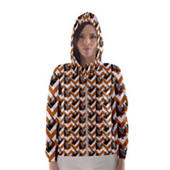 Vintage Camera Chevron Orange Hooded Windbreaker (women)