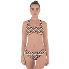 Vintage Camera Chevron Orange Criss Cross Bikini Set