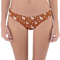 Deer Dots Orange Reversible Hipster Bikini Bottoms