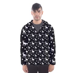 Deer Dots Black Hooded Windbreaker (men)