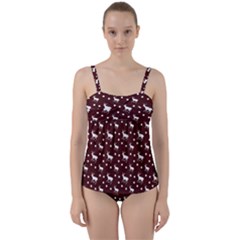 Deer Dots Red Twist Front Tankini Set by snowwhitegirl