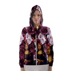 Mona Lisa Floral Black Hooded Windbreaker (women)