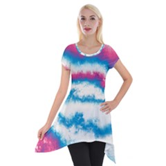 Ombre Short Sleeve Side Drop Tunic by Valentinaart