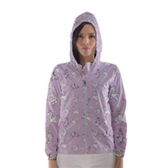 Doodle Bob Pattern Hooded Windbreaker (women) by Valentinaart