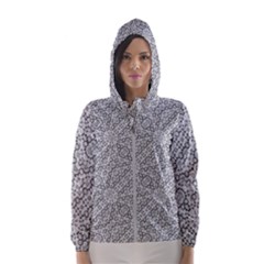 Geometric Grey Print Pattern Hooded Windbreaker (women) by dflcprints