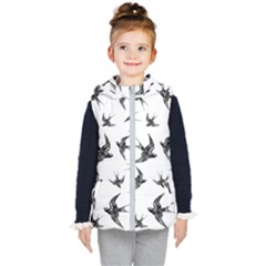 Birds Pattern Kid s Hooded Puffer Vest by Valentinaart