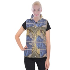 Mosaic Painting Glass Decoration Women s Button Up Vest by Simbadda