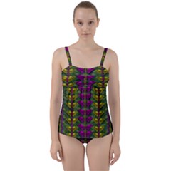 Butterfly Liana Jungle And Full Of Leaves Everywhere Twist Front Tankini Set by pepitasart