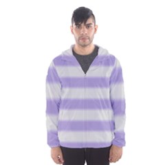 Bold Stripes Soft Purple Pattern Hooded Windbreaker (men) by BrightVibesDesign
