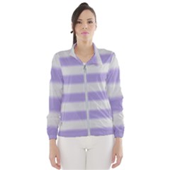 Bold Stripes Soft Purple Pattern Windbreaker (women) by BrightVibesDesign