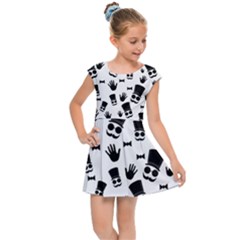 Gentleman Pattern Kids Cap Sleeve Dress by Valentinaart