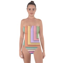 Colorful Wallpaper Abstract Tie Back One Piece Swimsuit