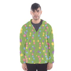 Balloon Grass Party Green Purple Hooded Windbreaker (men) by Simbadda