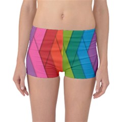 Abstract Background Colorful Strips Reversible Boyleg Bikini Bottoms by Simbadda