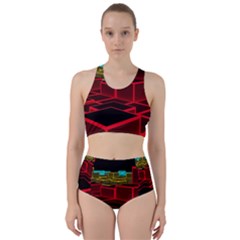 3d Abstract Model Texture Racer Back Bikini Set by Simbadda