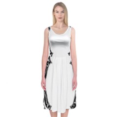 Holbein Antique Scroll Fruit Midi Sleeveless Dress by Simbadda