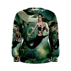 Wonderful Dark Mermaid With Awesome Orca Women s Sweatshirt by FantasyWorld7