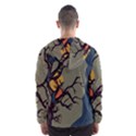 Art Drawing Abstract Blue Yellow Hooded Windbreaker (Men) View2