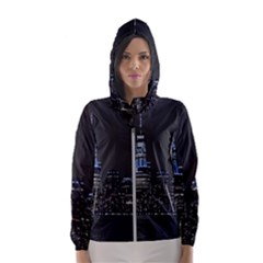 New York Skyline New York City Hooded Windbreaker (women) by Celenk