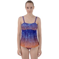 Abstract Pattern Color Design Twist Front Tankini Set by Celenk