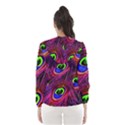 Peacock Feathers Color Plumage Hooded Windbreaker (Women) View2