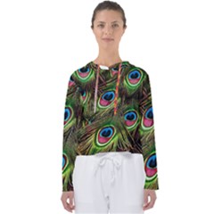 Peacock Feathers Color Plumage Women s Slouchy Sweat by Celenk