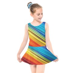 Rainbow Kids  Skater Dress Swimsuit by NSGLOBALDESIGNS2